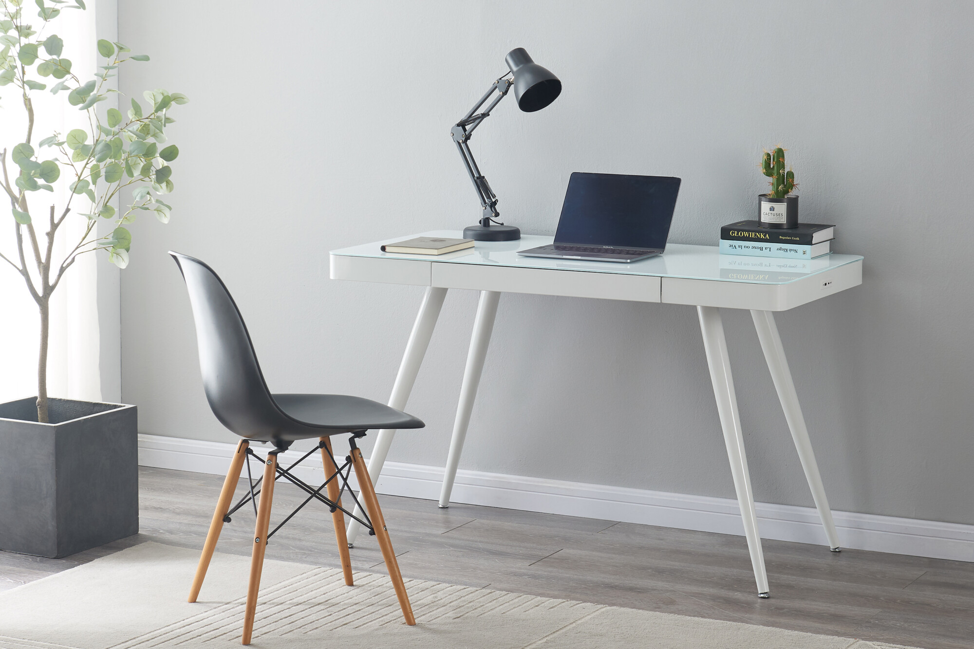 Tori 3.0 Smart Desk – White Glass Top 