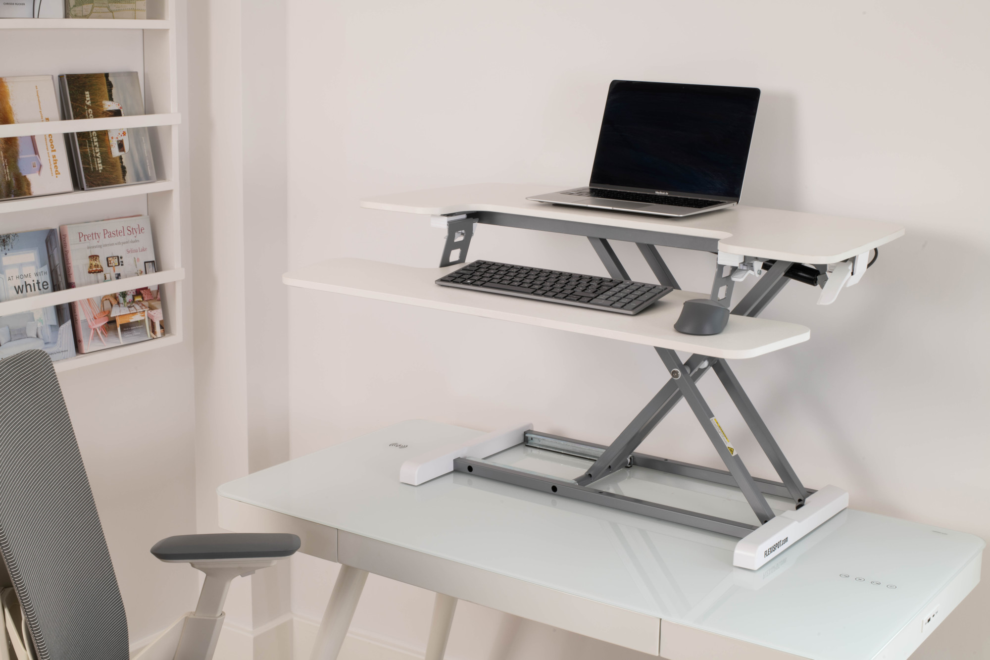 The Nova Standing Desk Converter from Koble Designs, a modern and simple solution to turn any desk into a standing desk. Gain the benefits of a standing desk whilst keeping your perfect office space or change it up on a budget. 