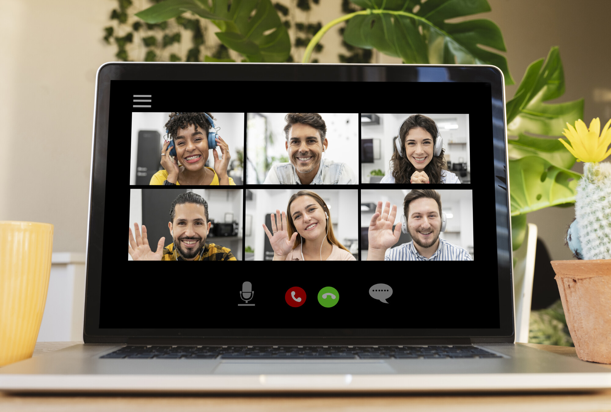 working from home tip 5 - setup virtual or in person meetings with friends or work colleagues to prevent feeling burnout or lonely.
